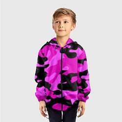 Ветровка с капюшоном детская Цветной камуфляж, цвет: 3D-черный — фото 2