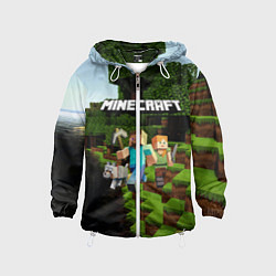 Ветровка с капюшоном детская Minecraft, цвет: 3D-белый