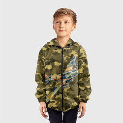 Ветровка с капюшоном детская Военная Техника СССР, цвет: 3D-черный — фото 2