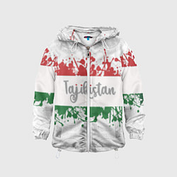 Ветровка с капюшоном детская Таджикистан, цвет: 3D-белый