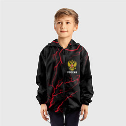 Ветровка с капюшоном детская РОССИЯ RUSSIA, цвет: 3D-черный — фото 2