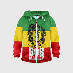 Ветровка с капюшоном детская Bob Marley, цвет: 3D-белый