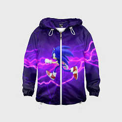 Ветровка с капюшоном детская Sonic Storm, цвет: 3D-белый