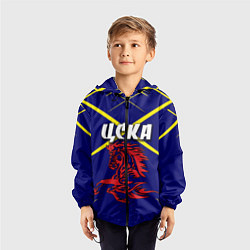 Ветровка с капюшоном детская ЦСКА, цвет: 3D-черный — фото 2