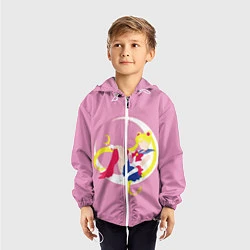 Ветровка с капюшоном детская Сейлор мун, цвет: 3D-белый — фото 2