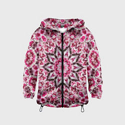 Ветровка с капюшоном детская Красный цветок, цвет: 3D-черный