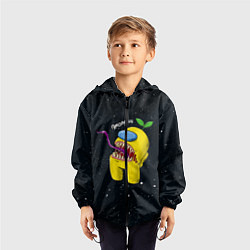 Ветровка с капюшоном детская AMONG US, цвет: 3D-черный — фото 2