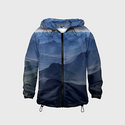 Ветровка с капюшоном детская Горный массив, цвет: 3D-черный
