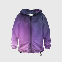 Ветровка с капюшоном детская Северное сияние фиолетовый, цвет: 3D-черный