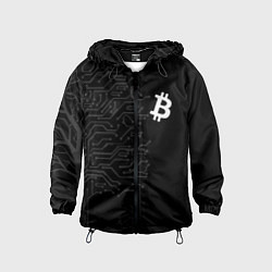 Ветровка с капюшоном детская БИТКОИН BITCOIN, цвет: 3D-черный