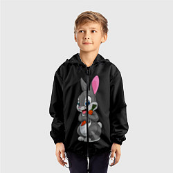 Ветровка с капюшоном детская ЗАЙКА, цвет: 3D-черный — фото 2