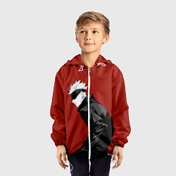 Ветровка с капюшоном детская Годжо Магическая Битва арт02, цвет: 3D-белый — фото 2