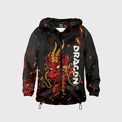 Ветровка с капюшоном детская Dragon Огненный дракон, цвет: 3D-черный