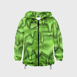 Ветровка с капюшоном детская Green Slime, цвет: 3D-черный