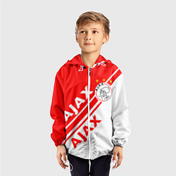 Ветровка с капюшоном детская FC AJAX AMSTERDAM ФК АЯКС, цвет: 3D-белый — фото 2
