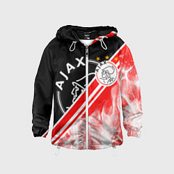 Ветровка с капюшоном детская FC AJAX AMSTERDAM ФК АЯКС, цвет: 3D-белый