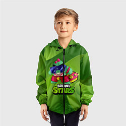 Ветровка с капюшоном детская Базз Buzz Brawl Stars Green, цвет: 3D-черный — фото 2
