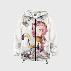 Ветровка с капюшоном детская Diona Katzlein Cocktail, цвет: 3D-черный