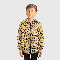 Ветровка с капюшоном детская Желтый леопардовый принт, цвет: 3D-черный — фото 2
