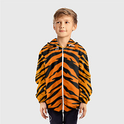 Ветровка с капюшоном детская Шкура тигра, цвет: 3D-белый — фото 2