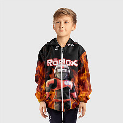 Ветровка с капюшоном детская ROBLOX FIRE РОБЛОКС ОГОНЬ ПОЖАРНЫЙ, цвет: 3D-белый — фото 2