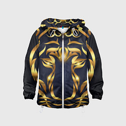 Ветровка с капюшоном детская Золотой символ года Тигр, цвет: 3D-белый