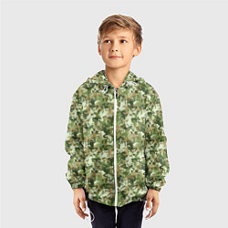 Ветровка с капюшоном детская Лягушки камуфляж, цвет: 3D-белый — фото 2