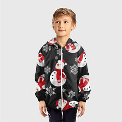 Ветровка с капюшоном детская Снеговик!, цвет: 3D-белый — фото 2