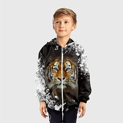Ветровка с капюшоном детская Год тигра2022, цвет: 3D-белый — фото 2