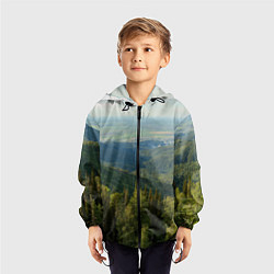 Ветровка с капюшоном детская Природный пейзаж, цвет: 3D-черный — фото 2