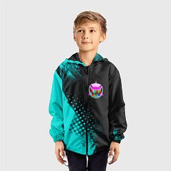 Ветровка с капюшоном детская 6IX9INE Текстура, цвет: 3D-черный — фото 2
