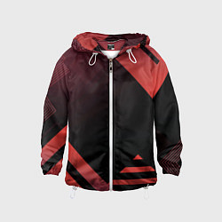 Ветровка с капюшоном детская Спортивная геометрияgeometry, цвет: 3D-белый