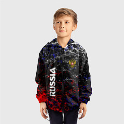 Ветровка с капюшоном детская Russia Штрихи, цвет: 3D-черный — фото 2