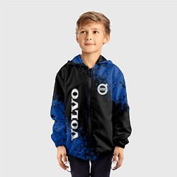 Ветровка с капюшоном детская Volvo брызги, цвет: 3D-черный — фото 2