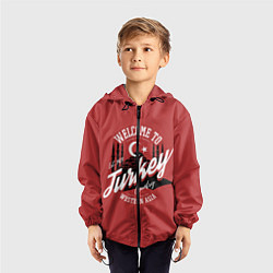 Ветровка с капюшоном детская Турция - Turkey, цвет: 3D-черный — фото 2