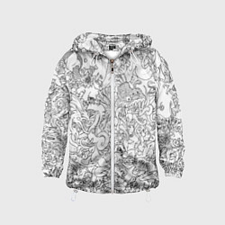 Ветровка с капюшоном детская Раскрась - одежду, цвет: 3D-белый