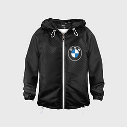 Ветровка с капюшоном детская BMW LOGO CARBON ЧЕРНЫЙ КАРБОН, цвет: 3D-белый