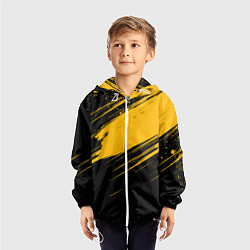 Ветровка с капюшоном детская Black and yellow grunge, цвет: 3D-белый — фото 2