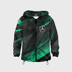Ветровка с капюшоном детская MERCEDES-BENZ AMG NEON STRIPES PETRONAS, цвет: 3D-черный