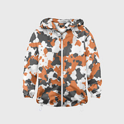 Ветровка с капюшоном детская Orange Camo, цвет: 3D-белый