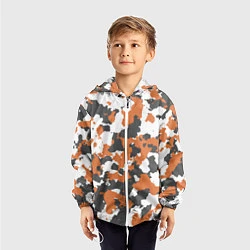 Ветровка с капюшоном детская Orange Camo, цвет: 3D-белый — фото 2