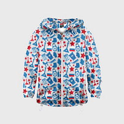 Ветровка с капюшоном детская Русский Символизм, цвет: 3D-белый
