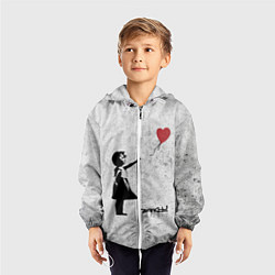Ветровка с капюшоном детская Бэнкси Всегда есть надежда There is Always Hope Ba, цвет: 3D-белый — фото 2
