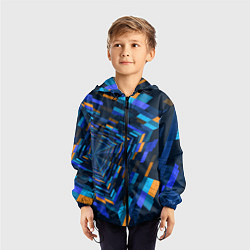 Ветровка с капюшоном детская Geometric pattern Fashion Vanguard, цвет: 3D-черный — фото 2