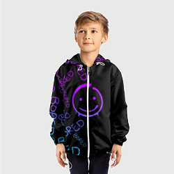 Ветровка с капюшоном детская Neon Bored Half pattern, цвет: 3D-белый — фото 2