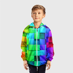 Ветровка с капюшоном детская Color geometrics pattern Vanguard, цвет: 3D-белый — фото 2