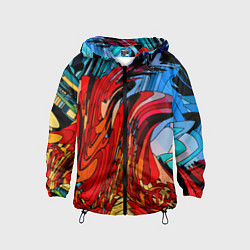 Ветровка с капюшоном детская Abstract color pattern Fashion 2022, цвет: 3D-черный