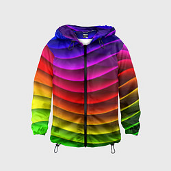 Ветровка с капюшоном детская Color line neon pattern Abstraction Summer 2023, цвет: 3D-черный