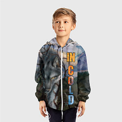 Ветровка с капюшоном детская IN COLD wolf with logo, цвет: 3D-белый — фото 2