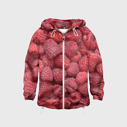 Ветровка с капюшоном детская Малина - ягоды, цвет: 3D-белый